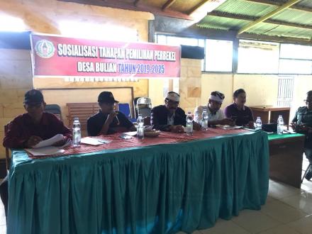 Sosialisasi Tahapan Pemilihan Perbekel  Desa bulian Tahun 2019-2025
